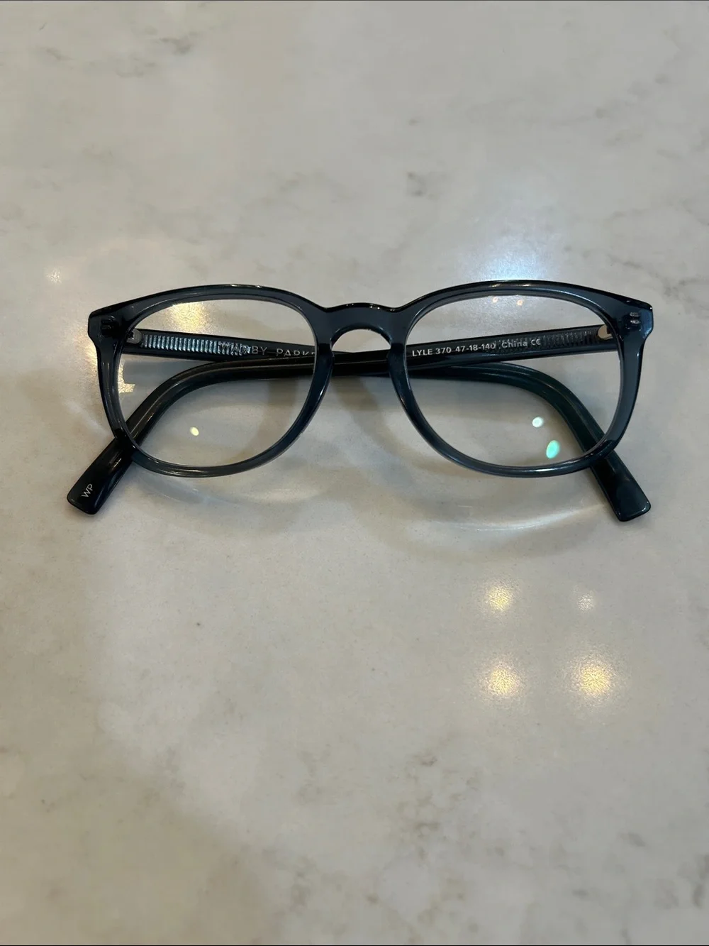 Women’s Warby Parker Blue Gray Round Prescription Glasses with case